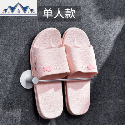 浴室拖鞋架免打孔壁挂卫生间毛巾置物架厕所墙上沥水鞋架收纳 三维工匠