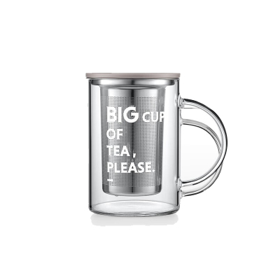 北鼎(BUYDEEM) 泡茶杯高硼硅玻璃CD1001 350ml灰羽色