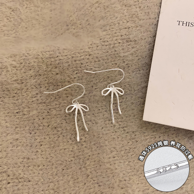 纯银绝美蝴蝶结耳环高级感轻奢时尚气质耳钩独特绝美2025耳饰送女朋友老婆情人节七夕生日礼物