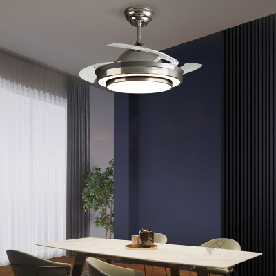 苏宁放心购 隐形风扇灯餐厅吊扇一体现代简约卧室客厅带电风扇的吊灯家用饭厅