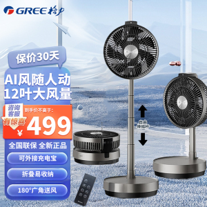 格力(GREE)电风扇FSZ-2303Bg7空气循环扇智能遥控户外便携台扇可伸缩折叠落地扇直流变频风扇