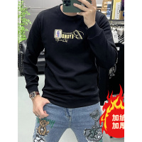 欧货秋冬新款高端品质男士卫衣时尚潮流个性烫印长袖修身圆领上衣