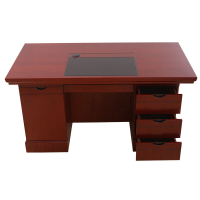 易企采 1.4米电脑桌中式简约办公电脑桌老板桌经理桌贴实木皮经理办公桌财务桌教师办公桌行政桌