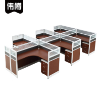 伟樽屏风办公桌六人位带柜420*240*110cm套