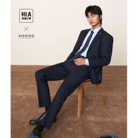 海澜之家(HLA)西服套装商务经典系列西装套装藏青 L 175/96B(48B)
