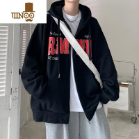 YANXU连帽卫衣外套男士宽松夹克美式潮牌男生拉链开衫上衣服