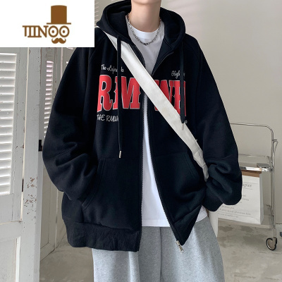 YANXU连帽卫衣外套男士宽松夹克美式潮牌男生拉链开衫上衣服