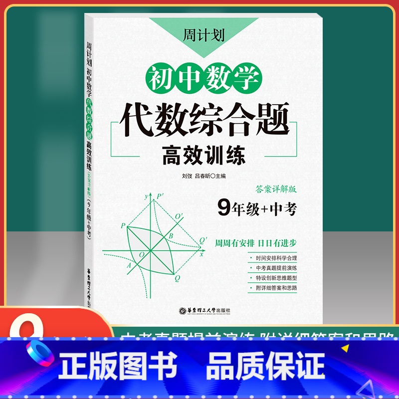 [正版]周计划 初中数学代数综合题 高效训练 9年级+中考 答案详解版 九年级初中数学代数综合题高效训练 中考真题模拟