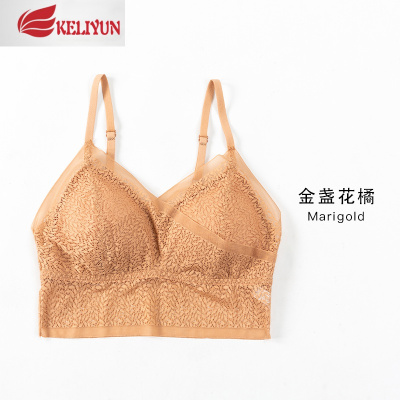 可莉允蕾丝吊带背心女美背裹胸打底衫内搭防走光无钢圈抹胸文胸打底内衣抹胸