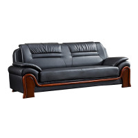 戴劲 办公沙发会客区皮沙发办公室中式商务沙发组合 西皮三人位