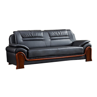戴劲 办公沙发会客区皮沙发办公室中式商务沙发组合 西皮三人位