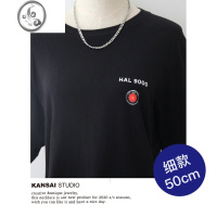 JiMi百搭基础款钛钢项链土酷蹦迪情侣男女不掉色nk链子朋克嘻哈