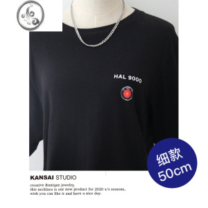 JiMi百搭基础款钛钢项链土酷蹦迪情侣男女不掉色nk链子朋克嘻哈