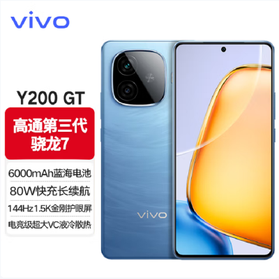 vivo Y200 GT 风暴 8GB+256GB 第三代骁龙7 5G芯 6000mAh电池 80W充电 5000万高清影像 5G 手机 Y200