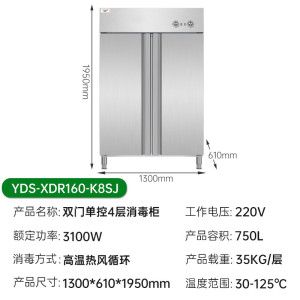 意黛斯(YIDAISI)商用立式高温双开门可调温调时不锈钢消毒碗柜