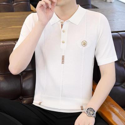 2026夏季新款冰丝针织伊力特polo衫男翻领透气时尚潮流短袖男T恤