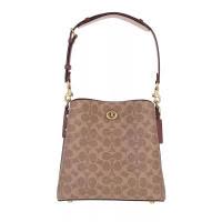 COACH/蔻驰Coach风琴桶包号复古 tan rust耐用涂层帆布女士手提单