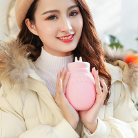 壹志注水式硅胶热水袋可爱迷你微波炉加热暖宫热敷肚子随身加厚暖手宝送布套灌水防爆卡通女学生宿舍保暖煖冲水充水新生儿肠绞痛
