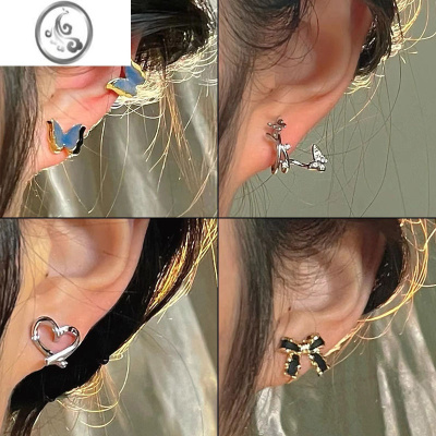 JiMi新款蝴蝶ins气质蚊香盘耳夹无耳洞高级感轻奢耳环女秋冬...