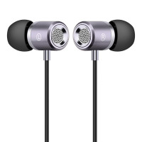 纽曼全兼容线控半入耳式有线耳机 手机耳机 音乐耳机 适用于安卓华为TYPE-C电脑笔记本手机铁灰色