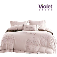 紫罗兰欢颜美绣四件套款号:VDZLPSS13767 豆沙/高级灰