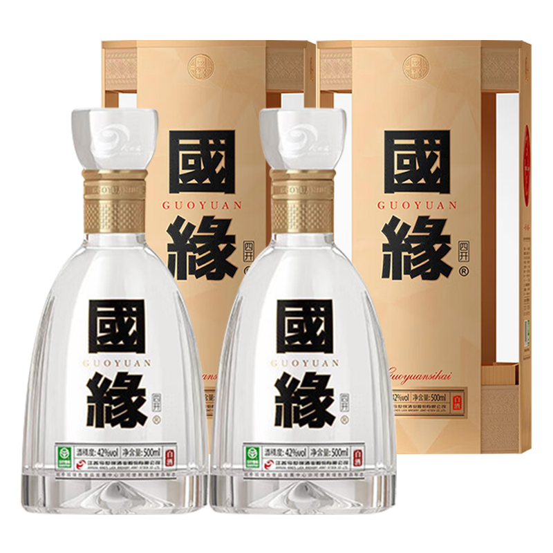 今世缘国缘四开 幽雅醇厚型白酒42度500ml*2瓶