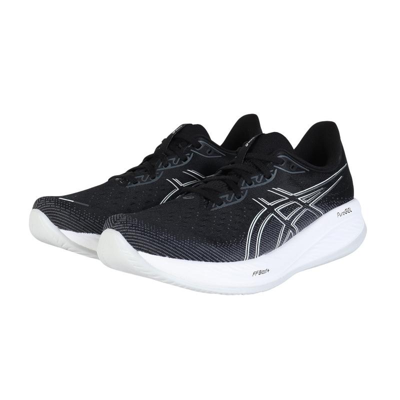 亚瑟士(ASICS)男士跑步鞋GEL缓震透气运动鞋休闲跑鞋黑白色宽版 j