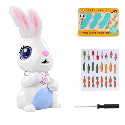 儿童玩具抖音同款智能小馋兔儿童电子宠物唱歌讲故事1-3岁男孩女孩玩具小馋兔故事机可触摸喂食-