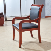 尔迈 会议椅办公椅职员椅老板椅带靠背皮坐曲木椅带扶手将军椅 西皮