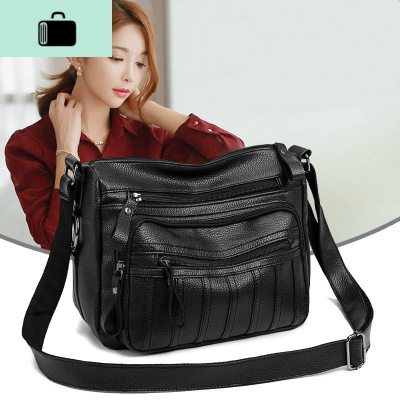 中老年包妈妈包包女2020新款中年软皮单肩斜挎包大容量多层奶奶包NEW LAKE女斜挎包