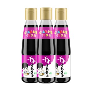 千禾有机认证酱油210ml装特级生抽非转基因原料酿造无碘不加味精