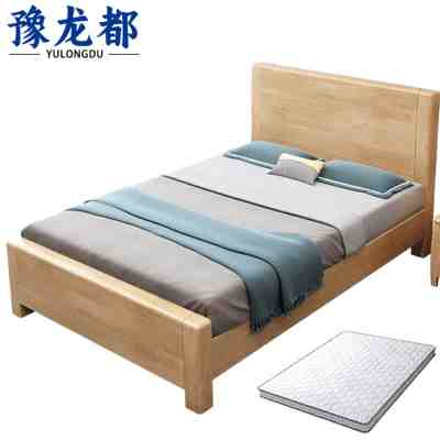 豫龙都实木职员床+床垫1m套
