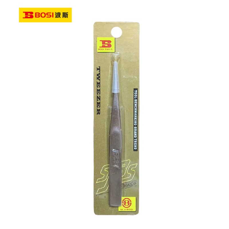 波斯(BOSI)不锈钢尖头镊子(125×11×2mm)把