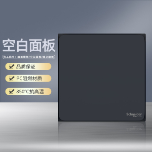 施耐德电气开关插座 皓呈雅致黑 开关插座86型面板 家用墙壁式 五孔一开弱电插座
