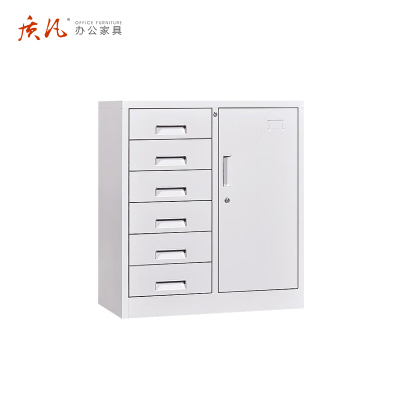 苏宁 质凡 办公家具 偏六斗矮柜储物柜带锁多门柜/ZF-WJG019/750*390*830
