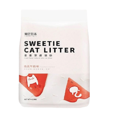 尾巴生活(FURRYTAIL)果果猫砂-西瓜牛奶6L团子2.0遮臭豆腐砂香味无尘可冲厕所