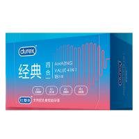 杜蕾斯(Durex)避孕套经典四合一组合装安全套计生用品超薄款润滑型非螺纹颗粒套无香型成人情趣性用品