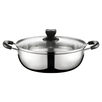 金迪乐不锈钢加厚双耳汤锅火锅蒸锅