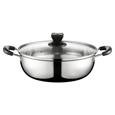 金迪乐不锈钢加厚双耳汤锅火锅蒸锅