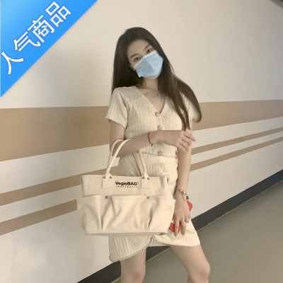 FENGHOU2020新款时尚日本vegiebag妈咪包帆布包女斜挎大容量手提托特包潮女斜挎包