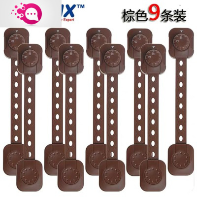 敬平儿童新款安全锁宝宝防抽屉锁柜子柜门锁冰箱锁婴儿防护免打孔童锁紫色儿童安全锁