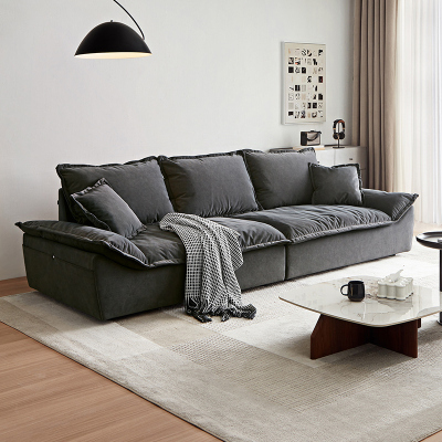 全友家居意式极简猫抓绒布沙发客厅羽绒座包中小户型布艺沙发