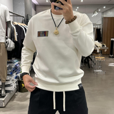 男装卫衣秋冬新款套头长袖打底衫修身休闲内搭印花上衣外套男士潮