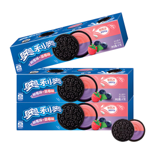 奥利奥夹心饼干(蓝莓味+树莓味)97g*3盒 独立包装下午茶儿童饼干