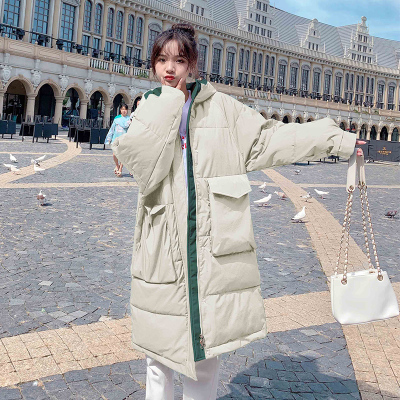 FISHBASKET羽绒棉衣棉服女中长款冬装外套韩版宽松中长款加厚棉袄2020年新款棉衣女