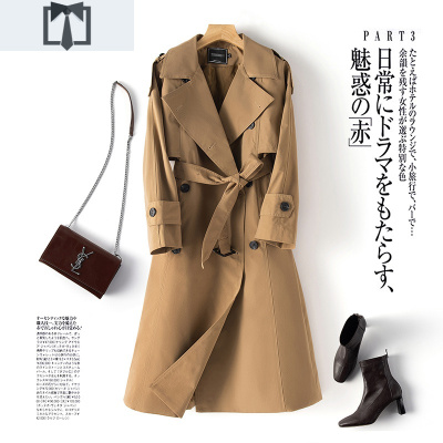 SUNTEK大码风衣女胖mm秋冬时尚潮流女装韩版显瘦加肥加大中长款工装外套风衣