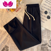 七斓直筒西装裤长裤子男宽松紧腰夏季抽绳运动九分阔腿潮流百搭款