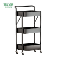 喜力健 可折叠置物架 黑色三层碳钢折叠款 个