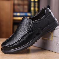 皮鞋男新款头层牛皮休闲鞋软底真皮中老年爸爸鞋时尚男鞋