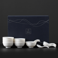 苏氏陶瓷(SUSHI CERAMICS) 餐具套装中国白羊脂玉瓷高档餐碗16头餐具礼盒套装口径11.4cm